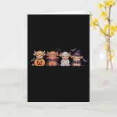 Carte Vache des Highlands Halloween (Fleur jaune)