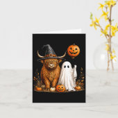 Carte Vache des Highlands Halloween vache highlander eff (Fleur jaune)