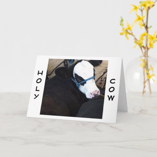 CARTE "VACHE" DIT "VACHE SAINTE" UN AUTRE ANNIVERSAIRE (Fleur jaune)