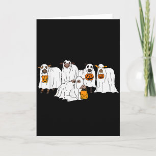 Carte Vache drôle Fantôme Halloween Fermier Farce ou Fri