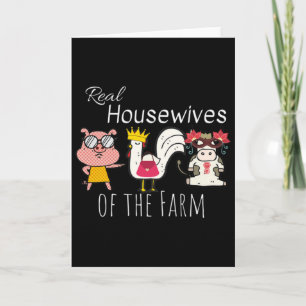 Carte Vache drôle Poulet Cochon Animaux Femmes au foyer