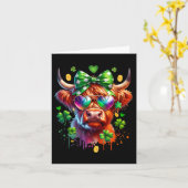 Carte Vache drôle St Patricks Day (Fleur jaune)