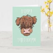 Carte Vache écossaise Highland, détenteur d'argent d'ann (Fleur jaune)