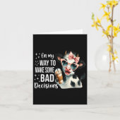 Carte Vache En Chemin Pour Prendre De Mauvaises Décision (Fleur jaune)