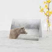 Carte Vache en chute de neige (Fleur jaune)