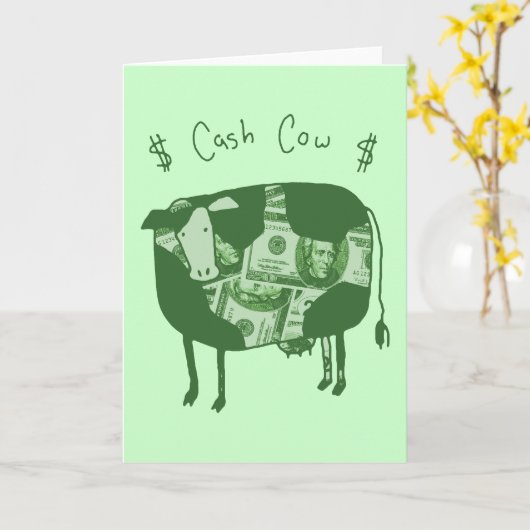 Carte Vache en espèces (Fleur jaune)