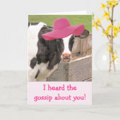 Carte Vache Et Potins Drôle Se Portent Bien (Fleur jaune)