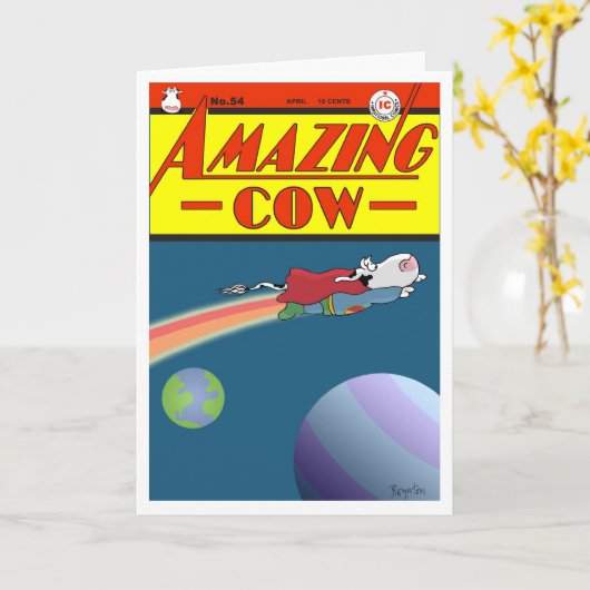 CARTE VACHE EXTRAORDINAIRE (Fleur jaune)