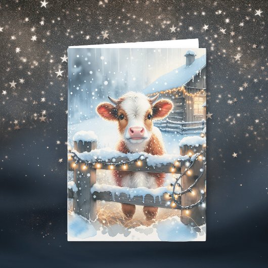 Carte Vache Festive Cute Personnalisée Noël