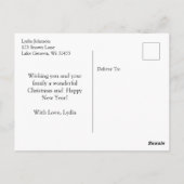 Carte Vache Festive Cute Personnalisée Noël (Dos)