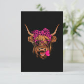 Carte Vache Highland de la Saint-Valentin avec des cœurs (Debout devant)