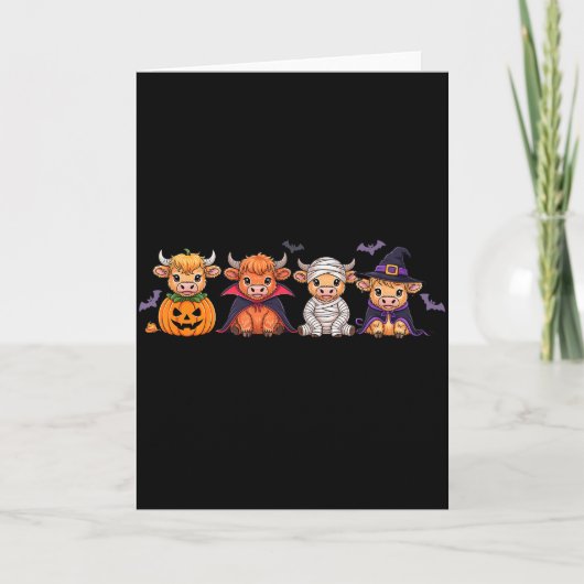 Carte Vache Highland Halloween (Devant)