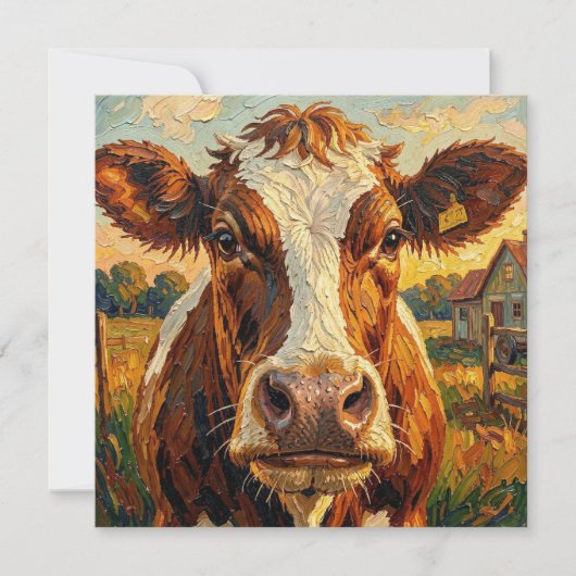 Carte Vache Impasto Mignonne sur Ferme Bloc-Notes (Devant)