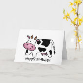 Carte Vache laitière mignonne (Fleur jaune)