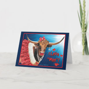 Carte Vache Longhorn de la Saint-Valentin