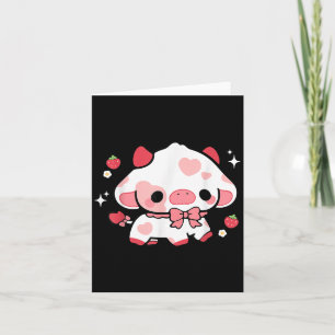 Carte Vache Mignonne Fraise Mignon Esthétique Filles Ani