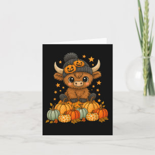 Carte Vache mignonne Halloween Citrouille Automne Moo Je