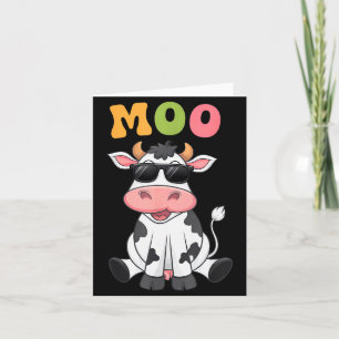 Carte Vache Moo Groovy - Femmes Hommes Enfants Vache Agr