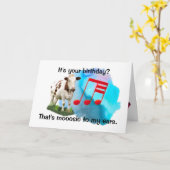 Carte Vache musicale d'anniversaire (Fleur jaune)