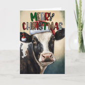 Carte Vache Noël vacances la plus mignonne (Devant)