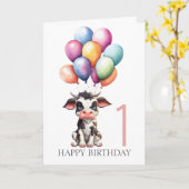 Carte Vache noire douce (Fleur jaune)