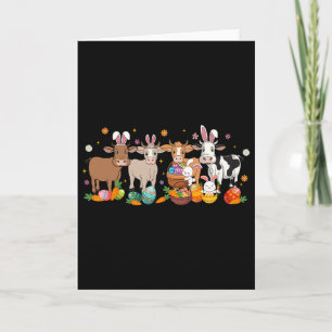 Carte Vache Pâques Ferme Animal Fermier Pâques Oeufs Lap