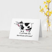 Carte Vache riante, Anniversaire - Personnaliser (Fleur jaune)