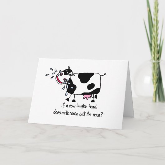 Carte Vache riante, Anniversaire - Personnaliser (Devant)