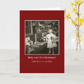 Carte Vache sacrée ! C'est Noël ! (Fleur jaune)
