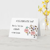Carte Vache sainte ! Casquette de partie anniversaire (Fleur jaune)