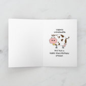 Carte Vache sainte ! C'est votre anniversaire de (Intérieur)