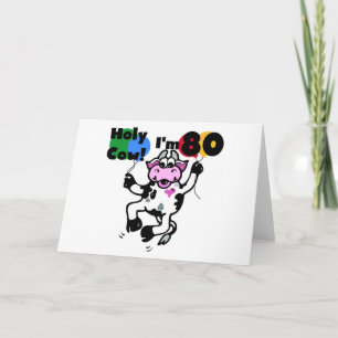 Carte Vache Sainte J'ai 80 Tshirts et Cadeaux