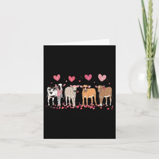 Carte Vache Valentine Saint-Valentin Cute Vache Valentin (Devant)