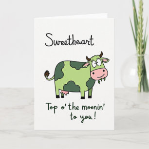 Carte Vache Verte Chérie