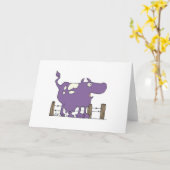 Carte Vache Violette Idiote (Fleur jaune)