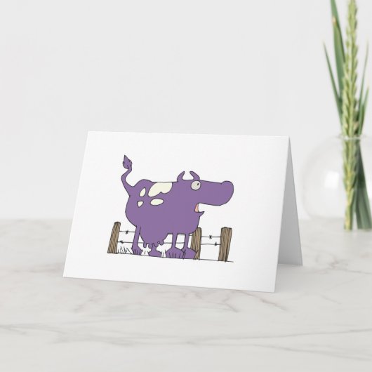 Carte Vache Violette Idiote (Devant)