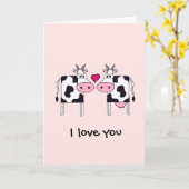 Carte Vaches amoureuses (Fleur jaune)