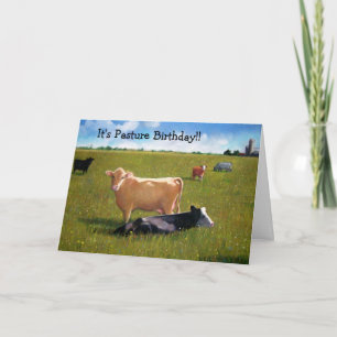 Carte Vaches : Amusant Anniversaire : Pâturage Anniversa