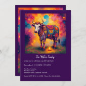 Carte Vaches colorées du Diwali dans des déguisements fe (Devant / Derrière)