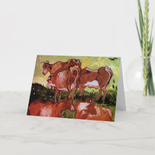 Carte Vaches (d'après Jordaens) par Vincent van Gogh