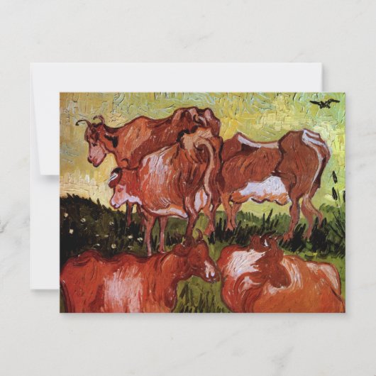 Carte Vaches (d'après Jordaens) par Vincent van Gogh (Devant)