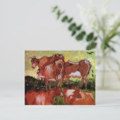 Carte Vaches (d'après Jordaens) par Vincent van Gogh (Debout devant)