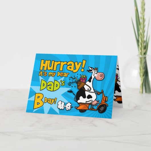 Carte vaches de scooter bd - papa (Devant)