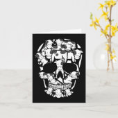 Carte Vaches ferme squelette Halloween fermier vache crâ (Fleur jaune)