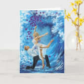 Carte Vague bleue (Fleur jaune)