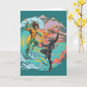 Carte Vague marémotrice Aquaman & Black Manta (Fleur jaune)