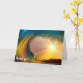 Carte Vague tropicale couleur brillante au coucher du so (Fleur jaune)