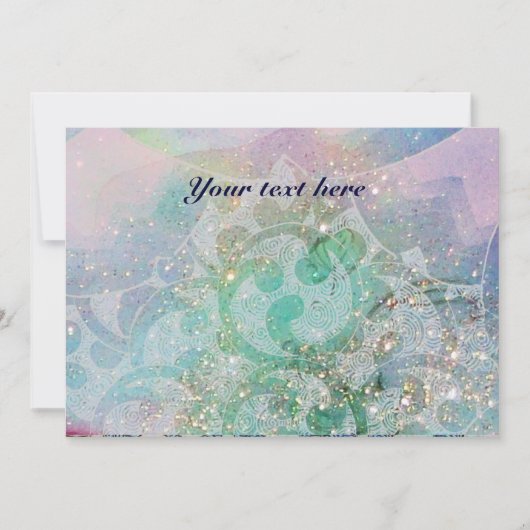 Carte VAGUES ABSTRAITES, Turquoise, Mariage Vert Bleu (Devant)