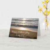 Carte Vagues au coucher du soleil Papa Bonne Fête des pè (Fleur jaune)