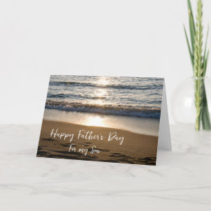 Carte Vagues au coucher du soleil Son Bonne Fête des pèr